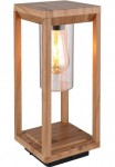 GLOBO LIGHTING Lauko &scaron;viestuvas &raquo;CANDELA&laquo; E27 1 Stk. Au&szlig;enlampe/holzoptik/Sockelleuchte/IP44/LxBxH: 150x150x350mm