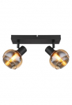 GLOBO LIGHTING Lubinis &scaron;viestuvas &raquo;TOKKI&laquo; E14 1 Stk. Deckenspot/schwarz/Glas amber/Glas rauchfarben/Flur/Wohnzimmer