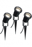 Paulmann LED Gartenstrahler &raquo;Outdoor 230V Spotlight IP65 GU10 3x35W 230V 3000K juoda spalva Aluminium&laquo; GU10 1 Stk. Warmwei&szlig; GU10 IP65