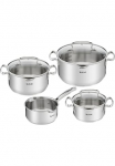 Tefal Puodų rinkinys &raquo;Duetto+ G719S7&laquo; rinkinys Puodas su stiklinis dangtis 16/20/24 cm puodas su ilga rankena 16 cm 7 Stk. dalys Nerūdijančio plieno 18/10