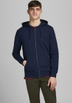 Jack & Jones Megztinis su gobtuvu &raquo;JJEBASIC bliuzonas su Rippb&uuml;ndchen ir angenehmem Tragegef&uuml;hl&laquo; unifarben madingas regular forma Baumwollmischung apvalia i&scaron;kirpte