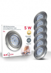 B.K.Licht LED įmontuojamas &scaron;viestuvas &raquo;6er rinkinys Einbaustrahler Sukami Deckenspots Plok&scaron;čias Spots&laquo; LED-Board Warmwei&szlig; 3.000K 400Lm 48W plastikas 82 x 3 cm Nickel