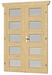 Skanholz Doppelfl&uuml;gelt&uuml;r su Milchglas 1234 x 193 cm