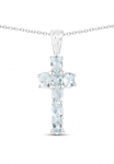 Vira Jewels Grandinėlė su pakabukas &raquo;925-Sterling Silber rhodiniert Gl&auml;nzend Aquamarine hellblau&laquo;