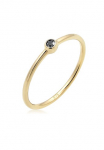 Elli DIAMONDS Vestuvinis žiedas &raquo;Solit&auml;r Schwarzer deimantas (0.03 ct) 375er Gelbgold&laquo;