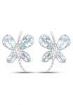 Vira Jewels Pora auskarai &raquo;Silber 925 rhodiniert Schmetterling-Motiv su echtem Aquamarin&laquo;
