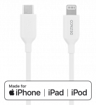 Mob. telefono kabelis DELTACO USB-C-Lightning,iPod, iPhone, iPad, AppleC94, MFi,2m, baltas/ IPLH-452