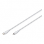Audio kabelis Digitus Lightning silicone connection cable, USB-C - Lightning, 1m  AK-600110-010-W