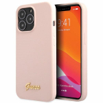 Guess GUHCP13XLSLMGLP iPhone 13 Pro Max 6.7" light pink/light pink hardcase Silicone Script Gold