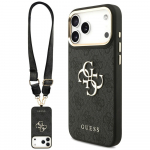 Case Guess 4G Big 4G Classic Logo Big Strap Metal Buttons for iPhone 18 Pro Max / 17 Pro Max black