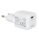 Adapteris DELTACO USB-C mini, 1x USB-C, PD 20 W, baltas/ USBC-AC150