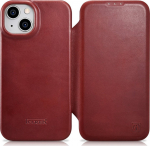 iCarer iCarer CE Oil Wax Premium Leather Folio Case leather case iPhone 14 Plus with MagSafe