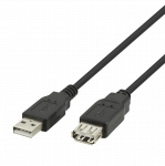 Kabelis DELTACO USB 2.0 ilgintuvas, 2.0m, juodas / USB2-12S-K / 00140002