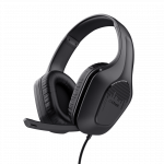 Žaidimų ausinės TRUST GXT415 ZIROX, ant ausų, laidinės, juodos