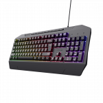 Žaidimų klaviatūra TRUST GXT836 Evocx US, membraninė, laidinė, juoda