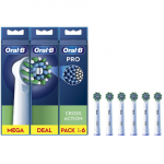 Elektrinis dantų &scaron;epetėlis Oral-B  Replaceable toothbrush heads  EB50RX-6 Cross Action Pro  Heads