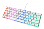 Klaviatūra DELTACO GAMING GAM-075-W-US, mechaninė, 60% mini, RGB, US,  balta, Red switch
