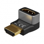 Adapteris ir &scaron;okotuvas Goobay 72009 HDMI&trade; Angled Adapter 90&deg; Horizontal, 8K @ 60 Hz, Gold-Plated, Bl