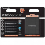 Įkraunamos baterijos Panasonic ENELOOP Pro BK-4HCDEC4BE, 930 mAh, 500 (4xAAA) dėžutėje BOOM [sup]